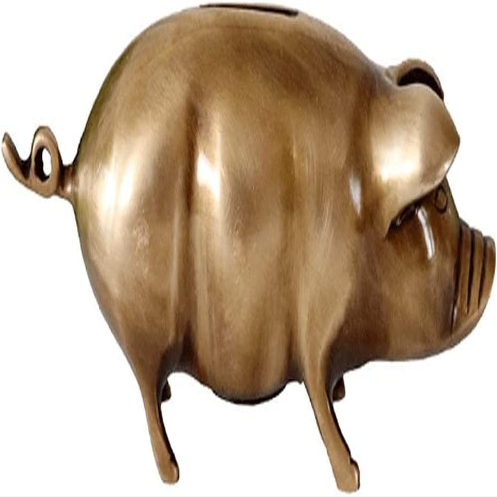 NOBRIM Pure Copper Handmade Piggy Bank Saving Box Zodiac Cute Pig Coins Bank Piggy Bank Toy for Decorative Money Jar