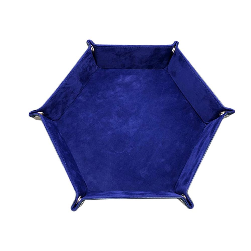 Zerodeko Hexagon Dice Tray Entryway Dice Plate Candy Holder Hexagon Tray Portable Rolling Mat Holder Metal Fold Storage Bag