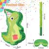 Dinosaur Piata with a Blindfold and Stick Cute Dino Piata for Easter Mexican Fiesta Birthday Decorations Animal Dinosaur Themed Party Favors (Green) view 2