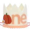 Agkvw Little Pumpkin 1st Birthday Crown - Floral Pumpkin Birthday Crown, Autumn Birthday Decorations, Cake Smash Photo Props view 1