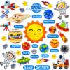PENGFULL Felt Flannel Board Story Pieces for Toddlers Preschool,Kids Interactive Storytelling Teaching Play Kits for Flannel Board or Felt Board,with Words Felt Pieces(Solar System) view 1
