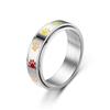 16Pcs Stainless Steel Rings for Men, Cool Male Spinner Ring Set, Sliver Fidget Rings, Black Mens Band Ring Pack, Fidget Rings for Anxiety for Women (16pcs, 7) view 2