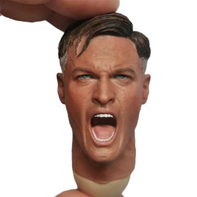 1/6 Scale Head Sculpt,Male Gunner Soldier Open Mouth Expression Head Carved for 12inch Action Figure Doll Collection