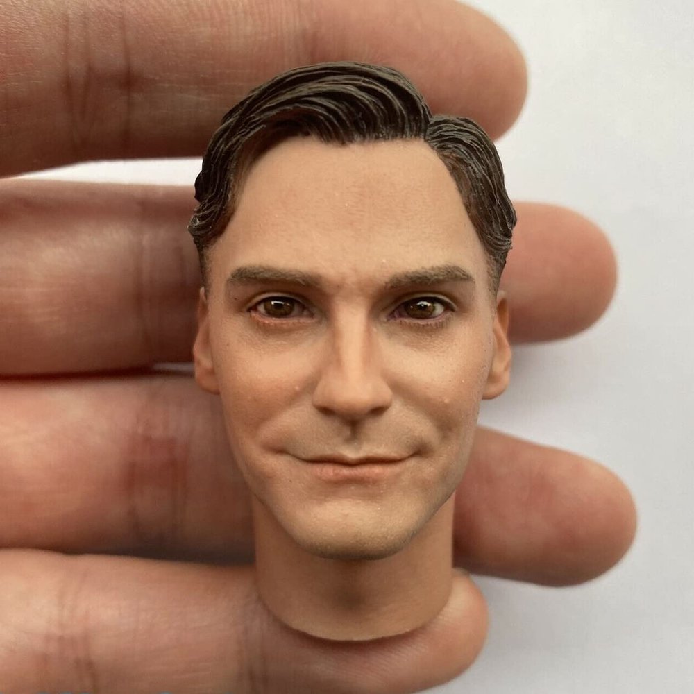 1/6 Scale Male Head Sculpt,Male Officer Soldier Smile Face Head Carved for 12inch Action Figure Doll Collection