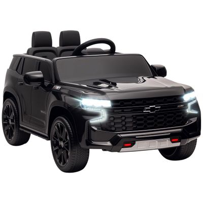 Aosom Licensed Chevrolet Tahoe Ride On Car, 12V 7AH Battery Power Ride On Toy with Parent Remote Control, LED Lights, Music, 4 Wheeler Suspension, 3 Speeds, Kids Electric Vehicle for Aged 3+, Black
