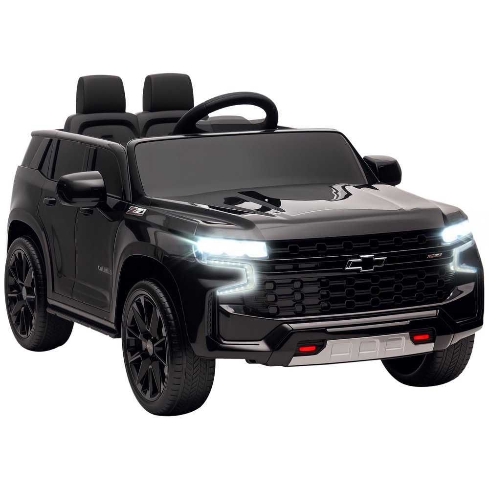 Aosom Licensed Chevrolet Tahoe Ride On Car, 12V 7AH Battery Power Ride On Toy with Parent Remote Control, LED Lights, Music, 4 Wheeler Suspension, 3 Speeds, Kids Electric Vehicle for Aged 3+, Black