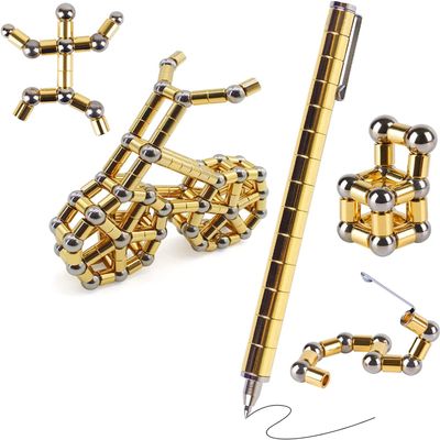 TTzycc Magnetic Pen,Fidget Pen with 13 Magnetic Rings,Golden