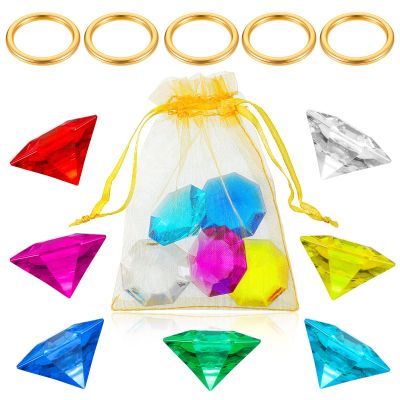 ZCYSRLQIN 12 Pcs Gold Round Ring Set Acrylic Diamond Gemstone Jewelry Alloy Halloween Party Hunting Cake Ornament Gift Bag Blue Hedgehog Power Ring (Classical Style)