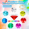 ZCYSRLQIN 12 Pcs Gold Round Ring Set Acrylic Diamond Gemstone Jewelry Alloy Halloween Party Hunting Cake Ornament Gift Bag Blue Hedgehog Power Ring (Classical Style) view 2