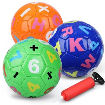 Dilabnba Kids Mini Soccer Balls, 3PCS Toddlers Football Toys, Soft Sport Indoor Outdoor Ball for Girls Boys 3-8 Years Old with Pump, Parties and Operation Christmas Child Shoebox
