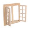 Wooden Window for Dollhouse, Miniature Window Frame Mini Furniture Doll House 1:12 Dollhouse Wooden Doors Miniature Furniture Doll Craft Window Frame Model Decoration view 1