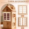 Wooden Window for Dollhouse, Miniature Window Frame Mini Furniture Doll House 1:12 Dollhouse Wooden Doors Miniature Furniture Doll Craft Window Frame Model Decoration view 3