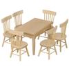 Toddmomy 1 Set Doll Furniture Miniature Furniture Decorative 1/12 Scale Miniature Table Chair Set for Dollhouse Kitchen Food Decoration Accessories (As Shown B) view 1