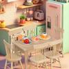 Toddmomy 1 Set Doll Furniture Miniature Furniture Decorative 1/12 Scale Miniature Table Chair Set for Dollhouse Kitchen Food Decoration Accessories (As Shown B) view 2