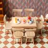 Toddmomy 1 Set Doll Furniture Miniature Furniture Decorative 1/12 Scale Miniature Table Chair Set for Dollhouse Kitchen Food Decoration Accessories (As Shown B) view 4