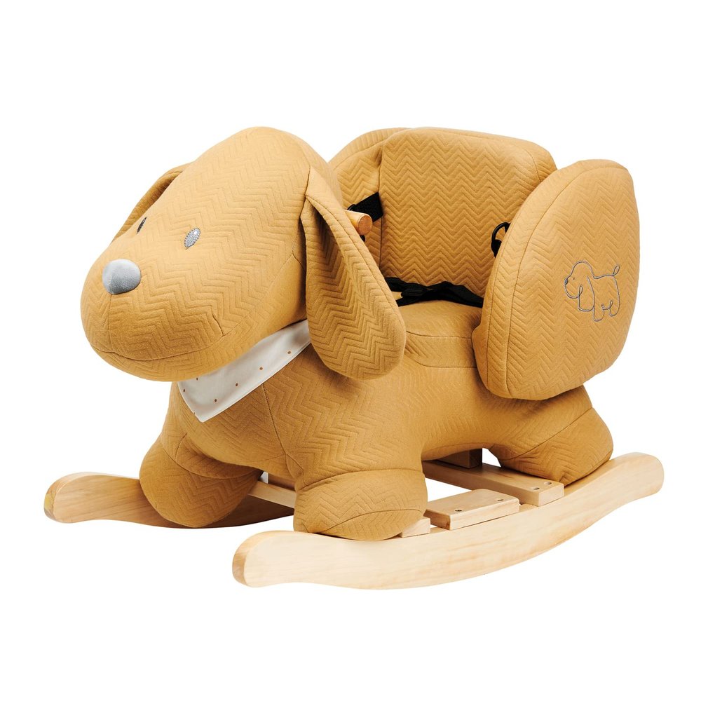 Nattou Rocking Horse Animal for Children, Dog Charlie, 10-36 Months, 65 x 35 x 46 cm, Grey, 388115