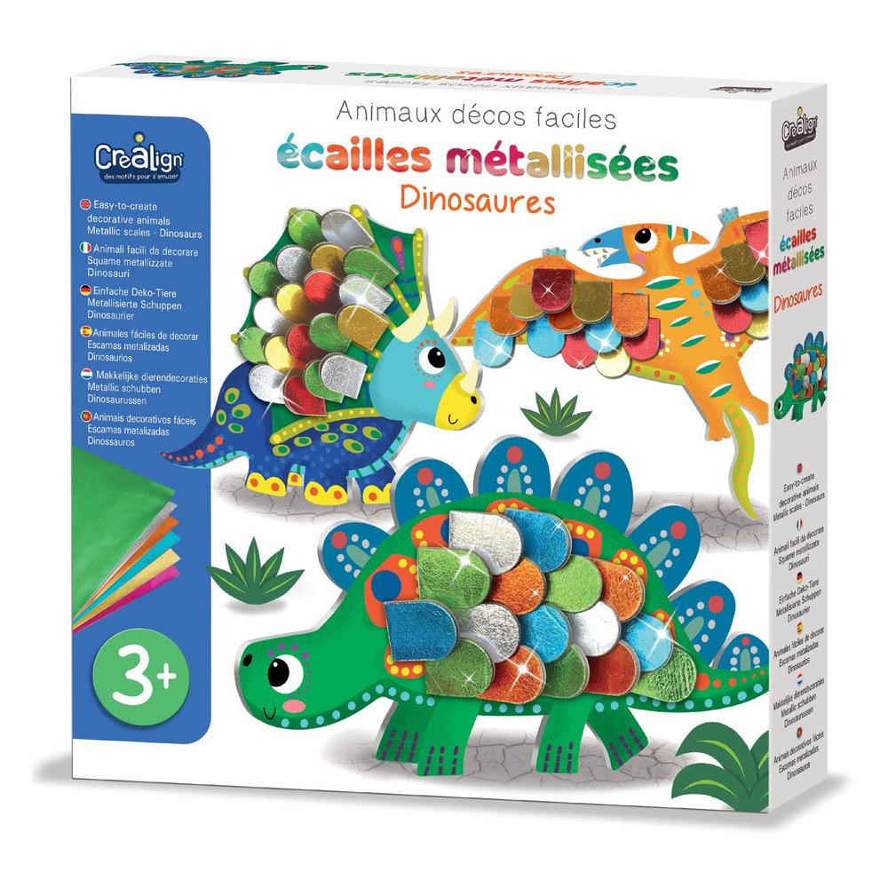 Cra Lign CL189 - Creative Leisure Set - Easy Decorative Animals - Metallic Scale - Dinosaurs - Ages 3 and Above - Blue