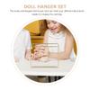 NUOBESTY Miniature Golden Iron Doll Clothes Rack with 10 Mini Hangers for Dollhouse Furniture and Doll Clothing Storage, 5.90x4.72x2.16 Inches view 4