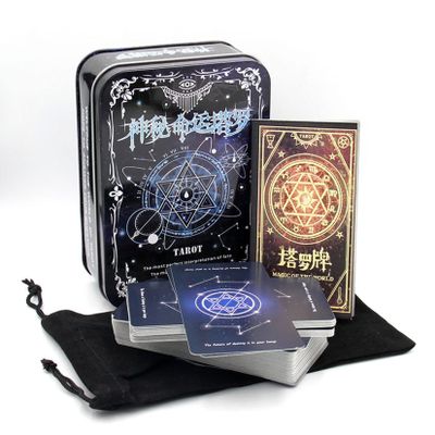 Jayiaine Tarot Card Deck Classic Set with The Guide Future 78 Tarot Cards, Artwork Portable Tarot Game Beginner and Professional Player for Holiday Family Party Playing Card Board Game Gifts,Blue