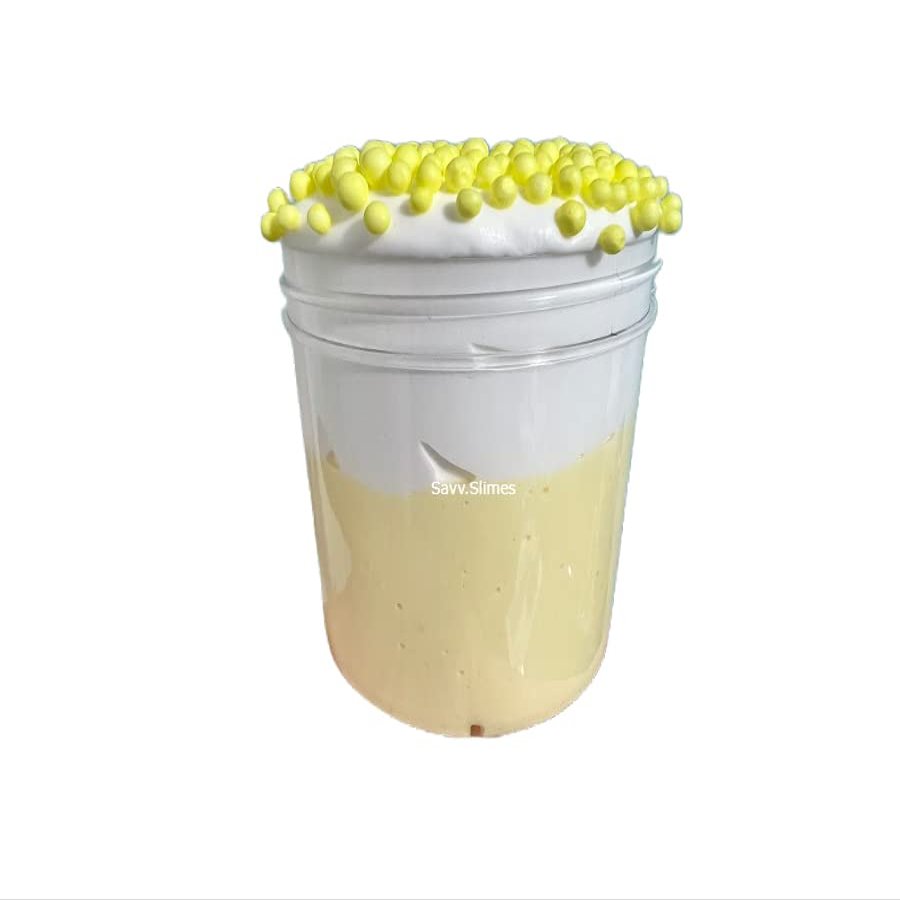 Banana Cream Pie BUTTER SLIME | 6oz SCENTED | White + YELLOW | Thick & Soft | by SavvSlimes USA
