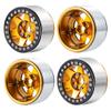 RCLIONS 2.2" Beadlock Wheels 35mm RC Aluminum Rims for AXIAL Wraith RR10 TRX4 1/10th RC Crawler Truck Car (Yellow) view 2