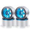 RCLIONS 2.2" Beadlock Wheels 35mm RC Aluminum Rims for AXIAL Wraith RR10 TRX4 1/10th RC Crawler Truck Car Blue view 1