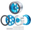RCLIONS 2.2" Beadlock Wheels 35mm RC Aluminum Rims for AXIAL Wraith RR10 TRX4 1/10th RC Crawler Truck Car Blue view 2