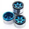 RCLIONS 2.2" Beadlock Wheels 35mm RC Aluminum Rims for AXIAL Wraith RR10 TRX4 1/10th RC Crawler Truck Car Blue view 4