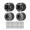 NXUEBDU 4Pcs Brass Weights 1.9 2.2 Inches Beadlock Wheels 12mm Hex Wheel Hub Widen Adapters for SCX10 TRX4 1/10 RC Crawler Upgrades (Black, 15mm) view 1