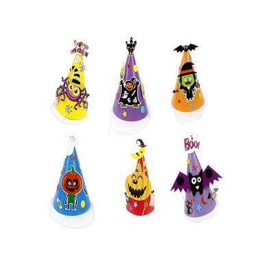 Chezi Halloween Party Hat Assorted 6 Count DIY Art Craft Kit (A)