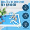 Timani Zen Garden for Desk - Zen Garden Sand Kit, Artificial Palm Tree, Rakes & Accessories - Meditation Decor Office Home Desktop Relaxation Sandbox Decor. 11"x8" Inches Wooden Rectangular Tray view 3