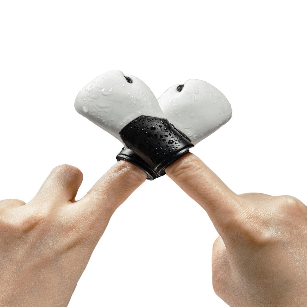 AQKILO Boxing Gloves Mini Finger Puppets, Knock Out Your Stress! Weird Stuff Random White Elephant Gifts, White - 2Pcs