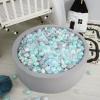 GOGOSO Ball Pit Balls for Toddlers Kids Plastic Balls for Ball-Pit Playpen Pool Baby Play Pastel BPA-Free Non Toxic Play Pastel Crush Proof Fun Shaped Star Bal Blue White Clear 100pcs view 4