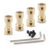 Cionyce 4 PCS Flexible Shaft Coupler 2-3mm Motor Transmission Brass Couplers for RC Airplane,Boat,Robot with Screws view 1