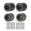 NXUEBDU 4Pcs Brass Weights 1.9 2.2 Inches Beadlock Wheels 12mm Hex Wheel Hub Widen Adapters for SCX10 TRX4 1/10 RC Crawler Upgrades (Black, 22mm) view 1