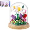 600+PCS Creative Lily Flowers Bonsai Tree Building sets,Sweet Lily Building Blocks with a Transparent Display Glass Cover,Exquisite Decoreated Flower Set,Any time is the most warm love for Her view 1