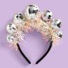 xo, Fetti Disco Ball Headband Birthday Party + New Years Eve - Fits Adult + Child - Last Disco, Disco Bday Decor, NYE Hair Accessory view 1