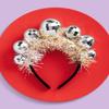 xo, Fetti Disco Ball Headband Birthday Party + New Years Eve - Fits Adult + Child - Last Disco, Disco Bday Decor, NYE Hair Accessory view 2