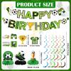 Hanaive 16 Pcs Soccer Birthday Party Decorations Include Soccer Happy Birthday Banner, Table Centerpieces, Paper Cutouts, Hanging Swirl for Boys Sports Football Party Decor view 2
