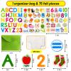 PENGFULL Felt Learning Letters Numbers Pieces,75 Felt Board Pieces for Felt Flannel Board,Alphabet ABC for Toddlers for Kindergarten,Preschool,Toddlers view 2