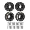 NXUEBDU 4Pcs Brass Weights 1.9 2.2 Inches Beadlock Wheels 12mm Hex Wheel Hub Widen Adapters for SCX10 TRX4 1/10 RC Crawler Upgrades (Black, 9mm) view 1
