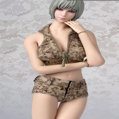 1/6 Scale Female Clothes,Female Camo Vest Shorts Clothing for 12inch PH TBL JO Action Figure Body Doll (B)