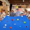 Kathfly Blue Hole Tarp Team Building Game 98 x 70 Inch Learning Fun Team Building Games for Work with 8 Pcs Team Building Ball for Teamwork Group view 4