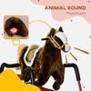 Qaba Kids Spring Rocking Horse, Ride on Horse for Girls and Boys with Animal Sounds, Plush Animal Ride-on Toy with Soft Feel, Interactive Toy for Kids, Dark Brown view 4