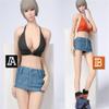 Fremego 1/6 Scale Female Clothes,Female Vest Top Denim Skirt Clothing for 12inch PH TBL JO Action Figure Body Doll (K) view 2