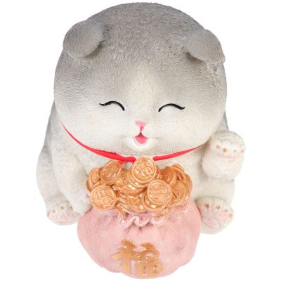 Beavorty Adorable Vinyl Cat Statue Piggy Bank Cute Cat Saving Pot for Boys and Girls Desktop Ornament for Home Decor