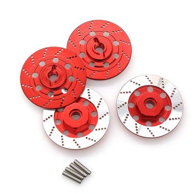 Viupolsor 4PCS Metal Brake Disc Rim Box Metal Hex Adapter 12mm for 1/10 Sakura D4 On-Road RC Car Parts,Red