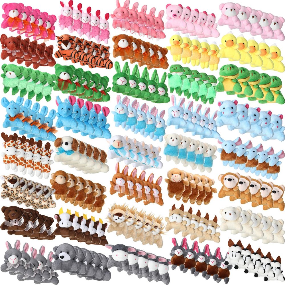HyDren 200 Pcs Mini Stuffed Animals Bulk for Kids Easter Basket Stuffers Tiny Critter Animals Plush for Piata Fillers Birthday Party Favors Classroom Gifts Carnival Prizes