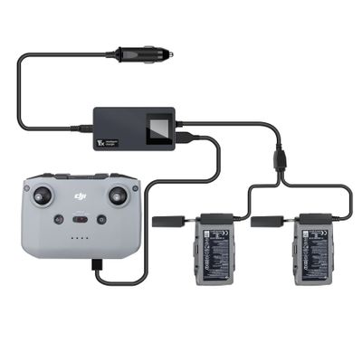 Hanatora LCD Battery Car Charger for DJI Air 2S,Mavic Air 2 Drone, Charge (2xUSB + 1 x Battery),12v Rapid Charging Hub Accessories