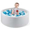 CALEPTONG Foam Ball Pit for Toddlers, 35.4"x 11.8" Soft Round Ball Pit for Baby Children, Child Playpen Ball Pool, Easy to Clean or Install, Ideal Gift for Kids (Balls NOT Included) - Light Grey view 1